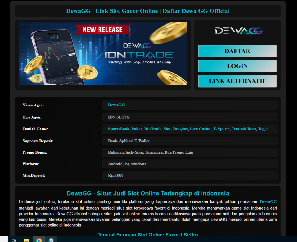 Dewagg Asia Agen Judi IDN Slots Online Gacor 2024 Indonesia
