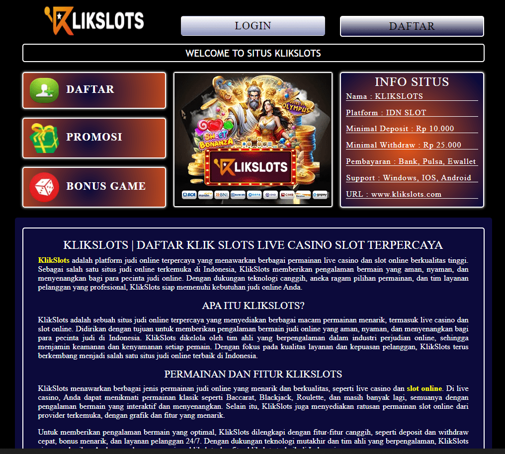 Opsi Link Terpercaya Klikslots