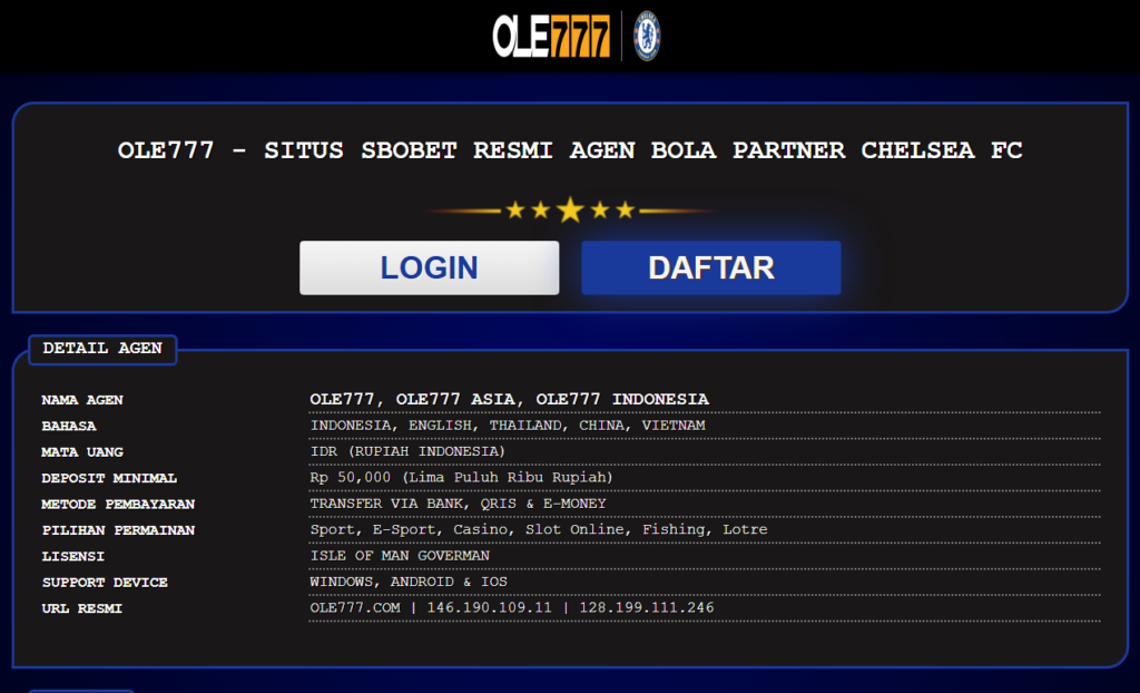 Ole777 – Website Sbobet Parlay Online Mudah Jakpot!